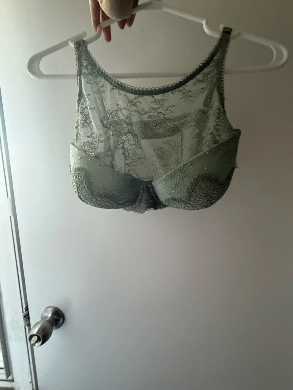 Victoria's Secret Sage Lace High-Neck Bra - Picture 2 of 9